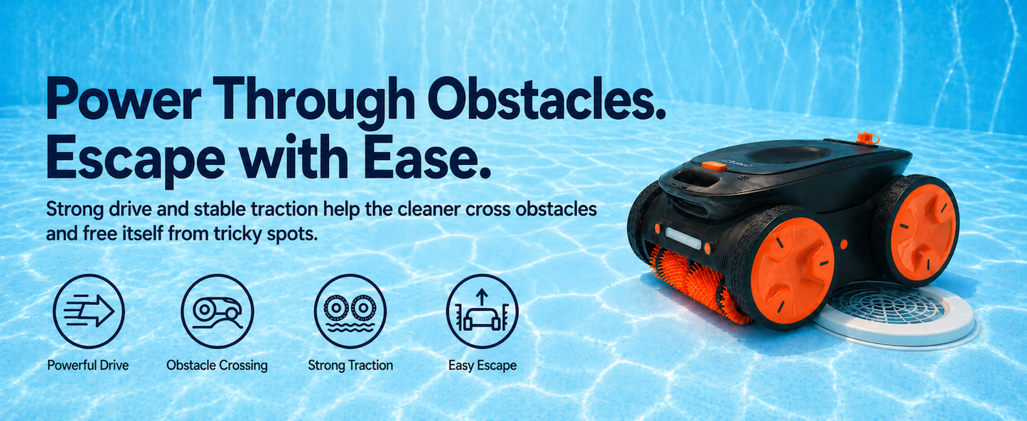 iQuavia Cordless Robotic Pool Cleaner with Signal Buoy, Underwater Direct Control, App & Remote Control Pool Cleaner Robot, Pool Vacuum Robot for Inground and Above Ground Pools, Floor Wall Waterline