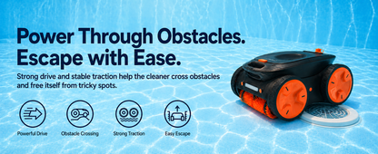 iQuavia Cordless Robotic Pool Cleaner with Signal Buoy, Underwater Direct Control, App & Remote Control Pool Cleaner Robot, Pool Vacuum Robot for Inground and Above Ground Pools, Floor Wall Waterline