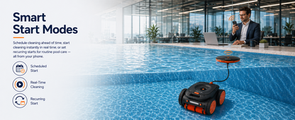 iQuavia Cordless Robotic Pool Cleaner with Signal Buoy, Underwater Direct Control, App & Remote Control Pool Cleaner Robot, Pool Vacuum Robot for Inground and Above Ground Pools, Floor Wall Waterline