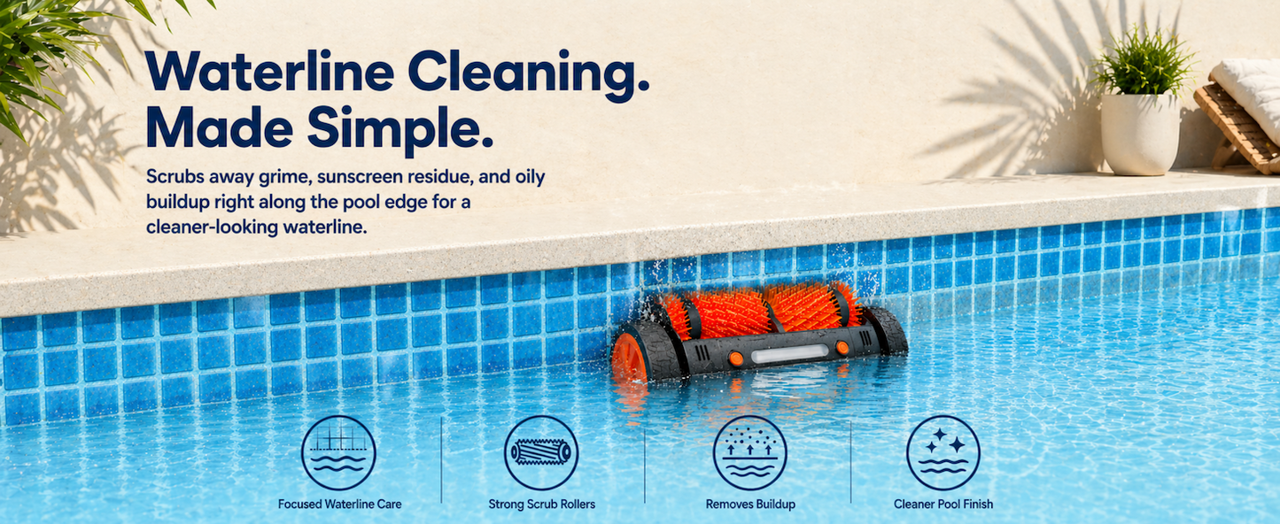 iQuavia Cordless Robotic Pool Cleaner with Signal Buoy, Underwater Direct Control, App & Remote Control Pool Cleaner Robot, Pool Vacuum Robot for Inground and Above Ground Pools, Floor Wall Waterline