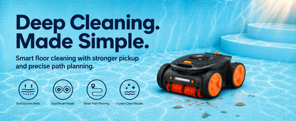 iQuavia Cordless Robotic Pool Cleaner with Signal Buoy, Underwater Direct Control, App & Remote Control Pool Cleaner Robot, Pool Vacuum Robot for Inground and Above Ground Pools, Floor Wall Waterline